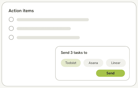 Idea B sketch: One-click send