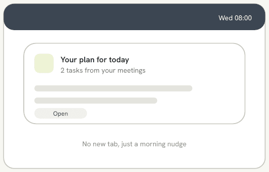 Idea C sketch: A morning plan